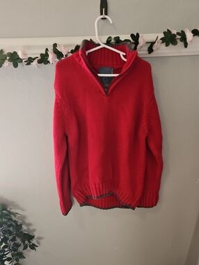 Old Navy Red Half-Zip Kids Sweater with Contrast Trim